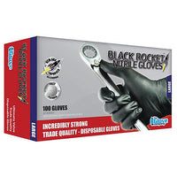 ICKYSTICKY BLACK ROCKET NITRILE GLOVES 100 PACK