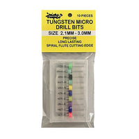 ICKYSTICKY TUNGSTEN MICRO DRILL BITS 2.1MM - 3.0MM