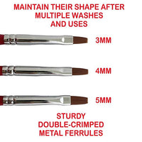 ICKYSTICKY SYNTHETIC 3 PIECE FLAT BRUSH SET 3/4/5