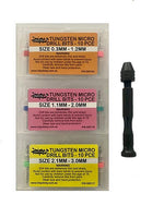 ICKYSTICKY TUNGSTEN MICRO DRILL BIT SET W/HANDLE 0.3-3MM