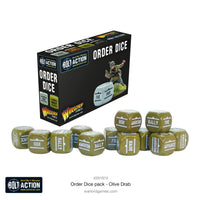 BOLT ACTION : ORDERS DICE PACK - OLIVE DRAB
