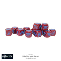 BOLT ACTION : ORDERS DICE PACK - MAROON