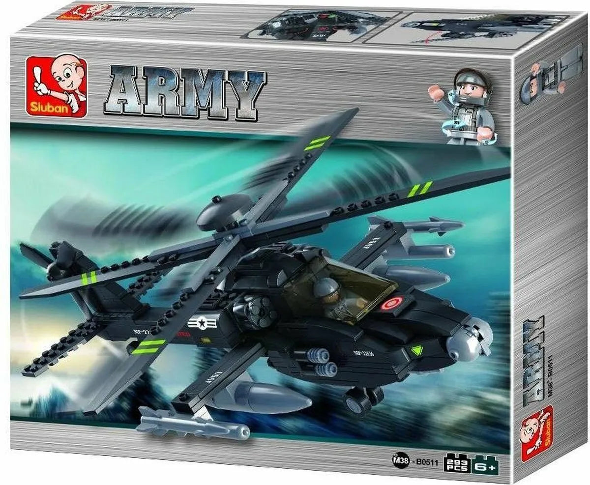 SLUBAN - Sluban Army Attack Helicopter M38-B0511 | Khaki and Green Books