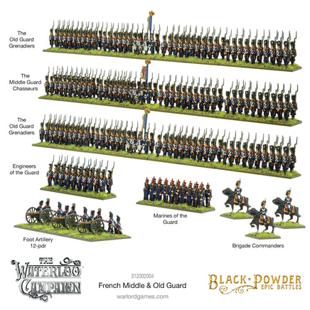 Black Powder Epic Battles: Waterloo - French Middle & Old Guard - Khaki and Green Books