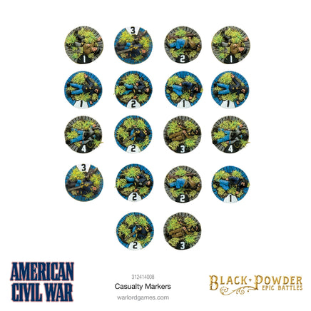 BLACK POWDER EPIC BATTLES : ACW - CASUALTY MARKERS - Khaki and Green Books