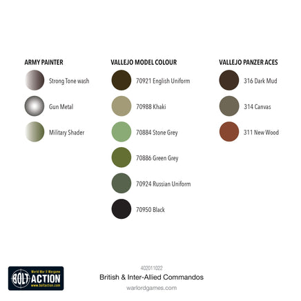 Bolt Action - British & Inter-Allied Commandos - Khaki and Green Books