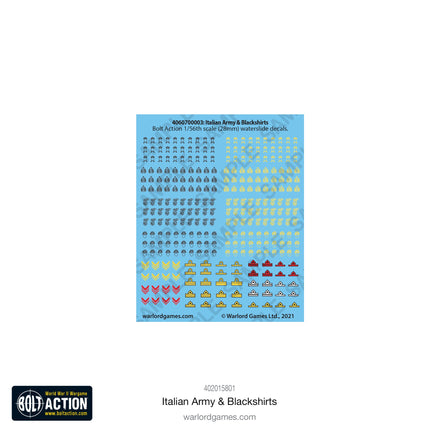 Bolt Action : Italian Army & Blackshirts Plastic - Khaki & Green Books