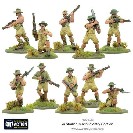 Bolt Action - Australian militia infantry section (Pacific) - Khaki and Green Books
