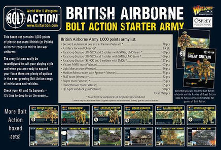 Bolt Action - British Airborne Starter Army - Khaki and Green Books