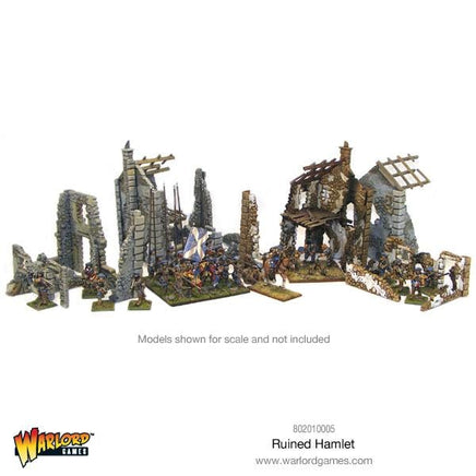 Warlord Games - Ruined Hamlet - Khaki and Green Books