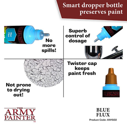 THE ARMY PAINTER WARPAINTS AIR FLUORESCENT : BLUE FLUX - Khaki and Green Books