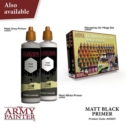 THE ARMY PAINTER WARPAINTS AIR : PRIMER BLACK, 100 ML - Khaki and Green Books