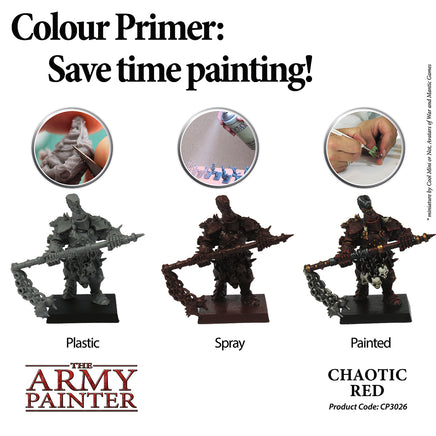 The Army Painter Colour Primer Spray - Chaotic Red - Khaki & Green Books