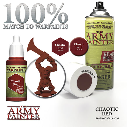 The Army Painter Colour Primer Spray - Chaotic Red - Khaki & Green Books