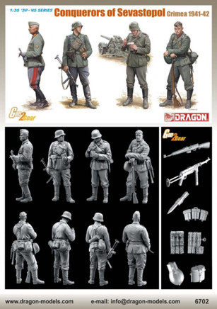 DRAGON 1/35 CONQUERORS OF SEVASTOPOL (CRIMEA 1941-42) PLASTIC MODEL KIT DR6702 - Khaki and Green Books