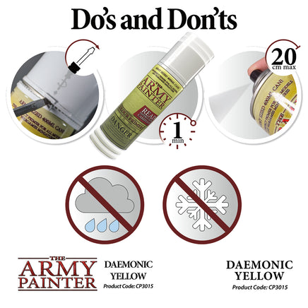 The Army Painter Colour Primer Spray - Daemonic Yellow - Khaki & Green Books