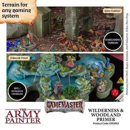 The Army Painter - GameMaster Wilderness & Woodland Terrain Primer - Khaki & Green Books
