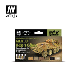 Vallejo 71212 MERDC Desert Colors AFV Paint Set - Khaki and Green Books
