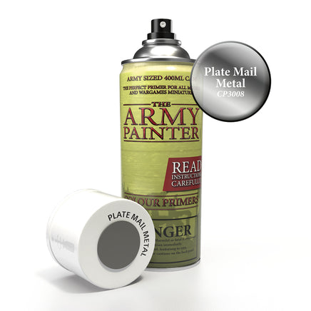 The Army Painter Colour Primer Spray - Plate Mail Metal - Khaki & Green Books