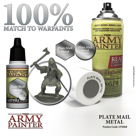 The Army Painter Colour Primer Spray - Plate Mail Metal - Khaki & Green Books