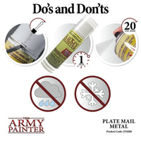 The Army Painter Colour Primer Spray - Plate Mail Metal - Khaki & Green Books