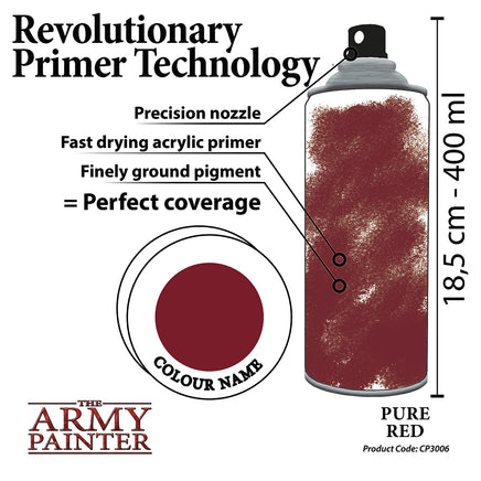 The Army Painter Colour Primer Spray - Pure Red - Khaki & Green Books