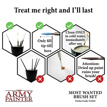 The Army Painter Wargamers Most Wanted Brush Set - Khaki & Green Books