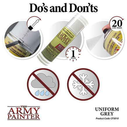 The Army Painter Colour Primer Spray - Uniform Grey - Khaki & Green Books