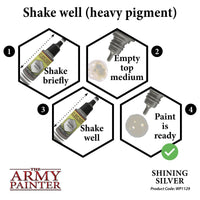 The Army Painter - Metallic Warpaints - Shining Silver - Khaki and Green Books