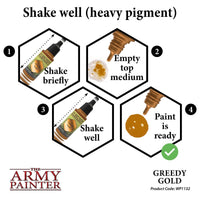 The Army Painter - Metallic Warpaints - Greedy Gold - Khaki and Green Books