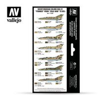 Vallejo 71607 Soviet/Russian colors MiG-21 “Fishbed” from 50’s to 90’s Paint Set - Khaki and Green Books