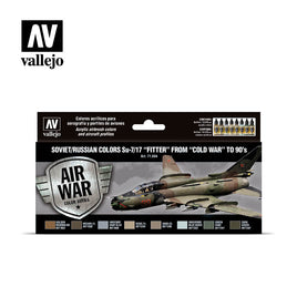 Vallejo 71604 Soviet/Russian colors Su-7/17 “Fitter” from “Cold War” to 90’s Paint Set - Khaki and Green Books