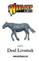 WARLORD GAMES DEAD LIVESTOCK (2 COWS, 1 HORSE)