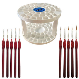 ICKYSTICKY SYNTHETIC PAINT BRUSH SET HOLDER+BRUSHES