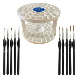 ICKYSTICKY NATURAL PAINT BRUSH SET HOLDER+BRUSHES