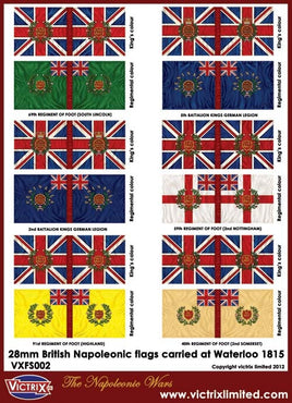 VICTRIX MINIATURES - VXFS002 BRITISH NAPOLEONIC FLAG SHEET (WATERLOO) 1