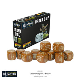 BOLT ACTION : ORDERS DICE PACK - BROWN