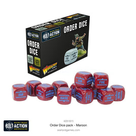 BOLT ACTION : ORDERS DICE PACK - MAROON