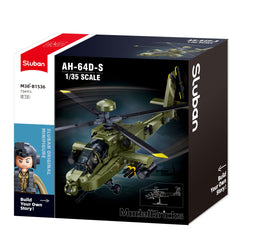 SLUBAN - B1536 MB AH-64D APACHE SCALE 1:44 728 PCS C12
