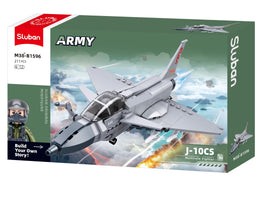 SLUBAN - B1596 ARMY J10 MULTIROLE FIGHTER JET SCALE 1:55 211 PCS C16