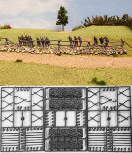 RENEDRA CROSS & RAIL FENCING WITH STONE BASES