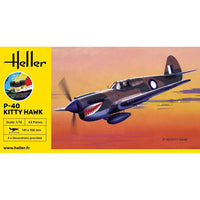 HELLER 1/72 STARTER KIT - P40E KITTY HAWK WITH RAAF DECALS