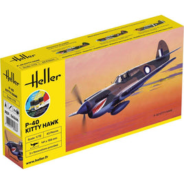 HELLER 1/72 STARTER KIT - P40E KITTY HAWK WITH RAAF DECALS