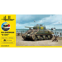 HELLER 1/72 STARTER KIT - M4 SHERMAN D-DAY