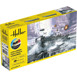 HELLER 1/72 STARTER KIT - LCVP LANDING CRAFT VEHICLE & PERSONNEL