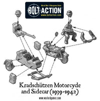 BOLT ACTION : AFRIKA KORPS KRADSCHUTZEN MOTORCYCLE AND SIDECAR