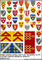 VICTRIX MINIATURES - MED (VL) 12 REBEL BARONS SHIELD & FLAG TRANSFERS 12