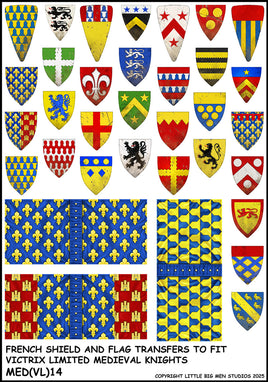 VICTRIX MINIATURES - MED (VL) 14 FRENCH SHIELD & FLAG TRANSFERS 1