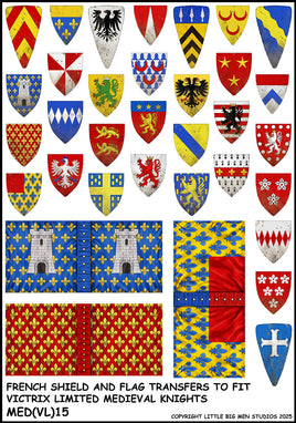 VICTRIX MINIATURES - MED (VL) 15 FRENCH SHIELD & FLAG TRANSFERS 2