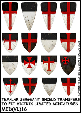 VICTRIX MINIATURES - MED (VL) 16 TEMPLAR SERGEANT SHIELD TRANSFERS